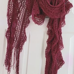 Long Dark Red scraf